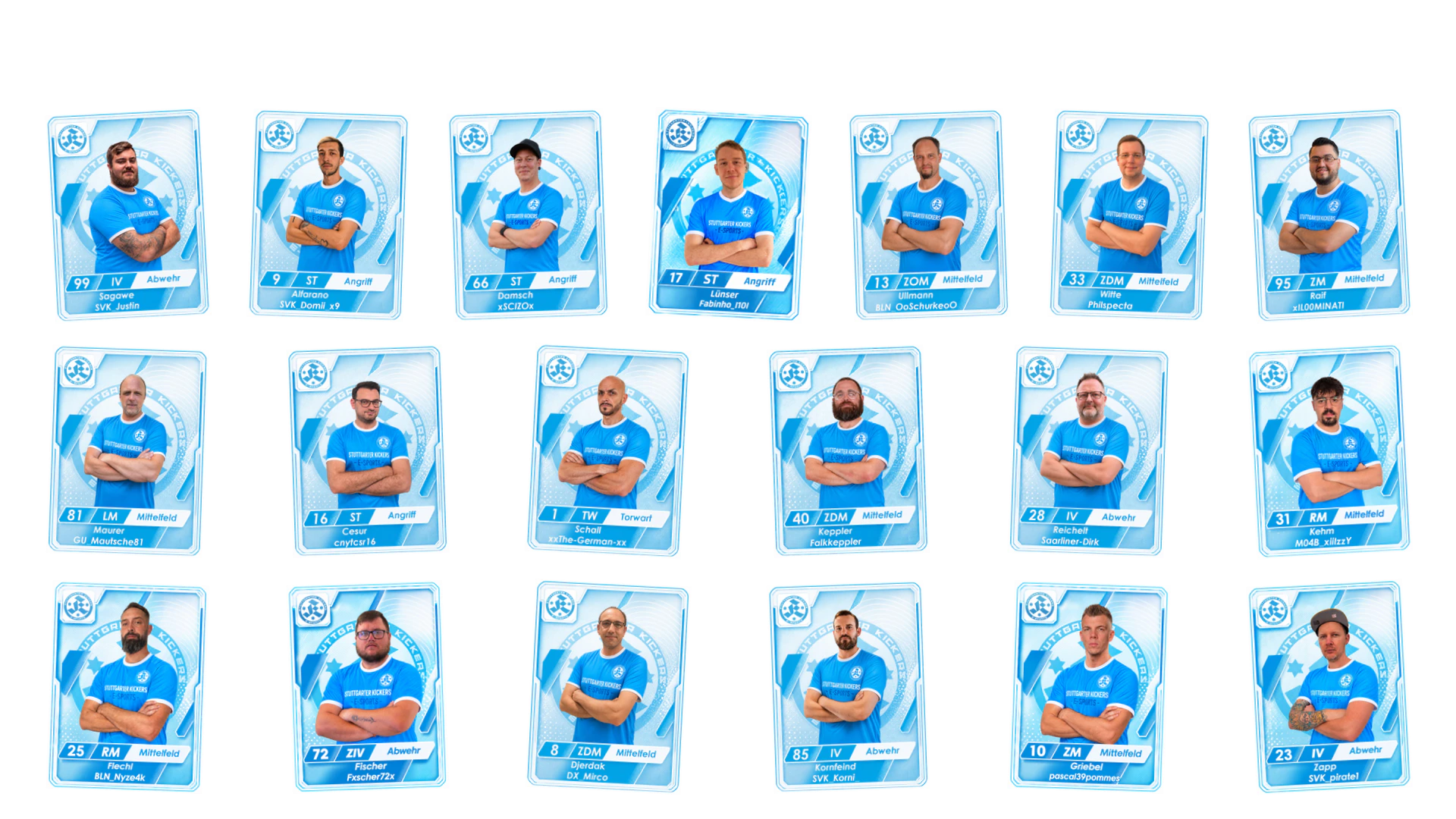 Aktuelles Kaderposter des SV Stuttgarter Kickers E-Sports